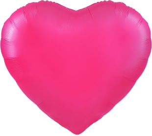 Шар (63''/160 см) Сердце, Фуше, Сатин, 1 шт. в уп.