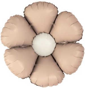 Шар с клапаном (15''/38 см) Мини-цветок, Ромашка, Бежевый, Сатин, 5 шт. в уп.